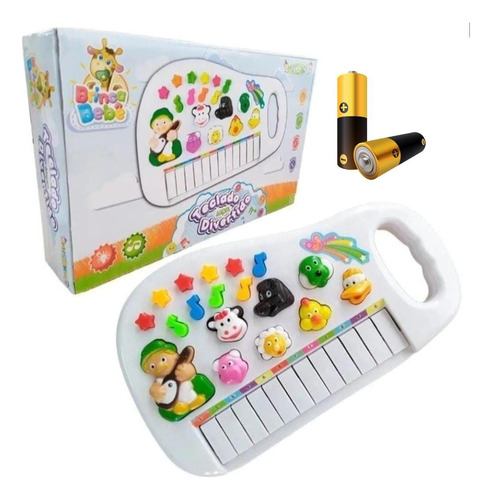 Piano Infantil Som De Bichos Teclado Brinquedo Animais Bebê