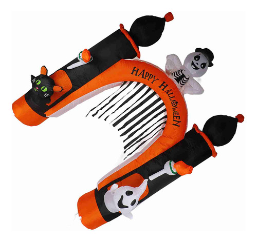 Arco Inflable Skull Ghost Led De 8 Pies Para Interiores Y Ex