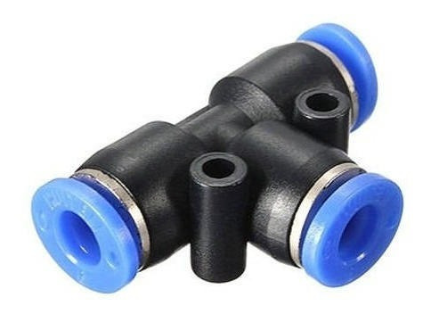 Conector Tee 8mm, Neumatico Bloqueo Antideslizante 3 Vias