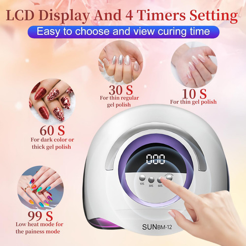 Lámpara De Uñas Uv Led Con 72 Cuentas Lámparas De Curado De