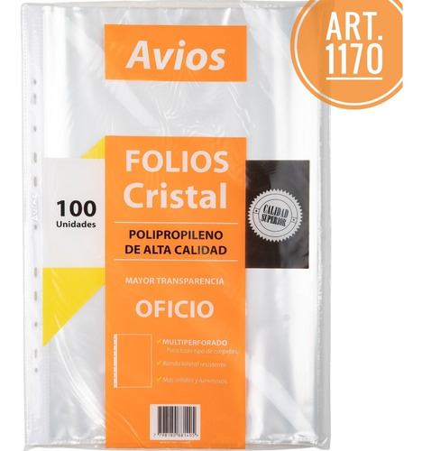 Folios Avios Oficio 5 Paquetes X 100 U. Borde Blanco 40 Mic