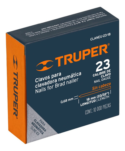 Clavos Para Clavadora Neumática Cal 23 23/32 Truper