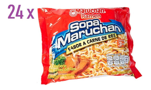 Maruchan Ramen Carne De Res Caja 24 Unidades/bolsitas