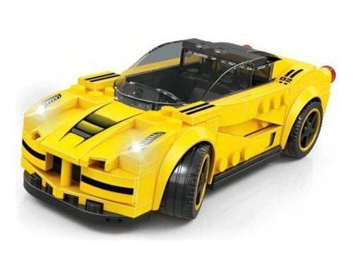 Blocos Montar Super Car 151 Peças Zipy Toys Amarelo Sc2201