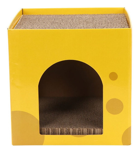 Rascador Doble Casita Cubo Cartón 30x30x30cm Talle S M062a