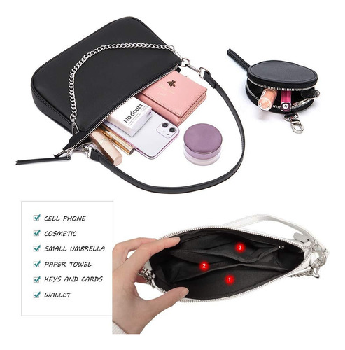Bandolera Multiusos 3 En 1 Con Cremallera De Mujer