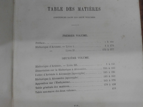 Imagen 4 de 7 de Rhetorique D´ Aristote / Lettre A Alexandre * 1870 * 2 Tomos