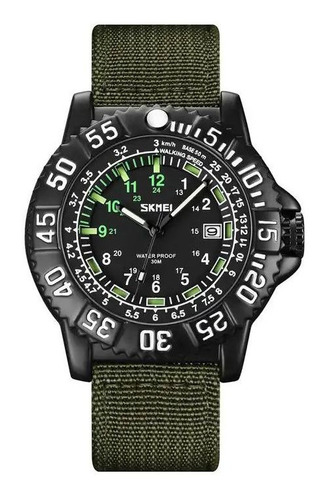 Reloj Analogico Deportivo Skmei 9281 Correa De Nailon Verde