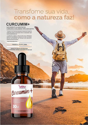 Kit Com 4 Curcumim+ Cúrcuma E Colágeno Tipo Ii Em Gotas 30ml