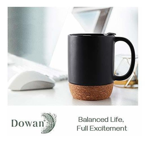 Dowan - Juego De 2 Tazas De Café Con Tapa Aislada De Corcho