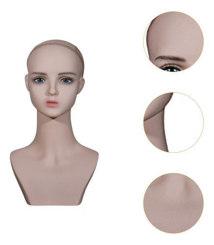 Cabeza De Maniquí Femenino Con Hombros, Soporte De