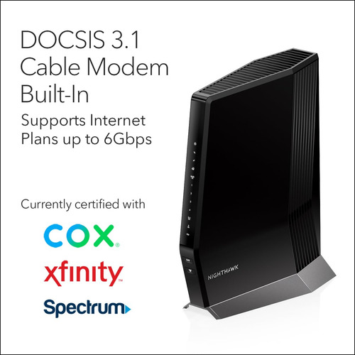 Módem De Cable Netgear Nighthawk Con Enrutador Wifi 6