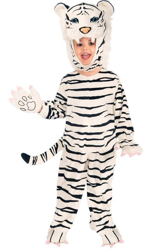 Disfraz Para Niño Tigre Blanco En Felpa Talla Toddler-