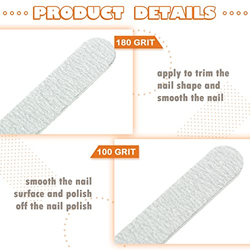 Q 100 Limas Pulidoras De Uñas De Grano 100/180 Lima De