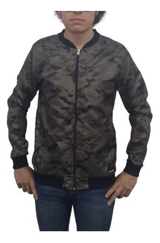 Campera Jacket Bomber  Hombre Verde Militar Camuflado 