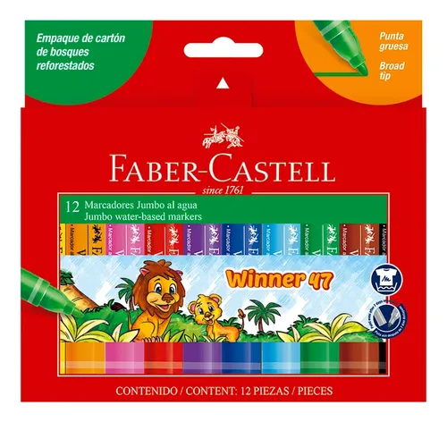 Marcadores Jumbo Al Agua Faber-castell X12 Unidades