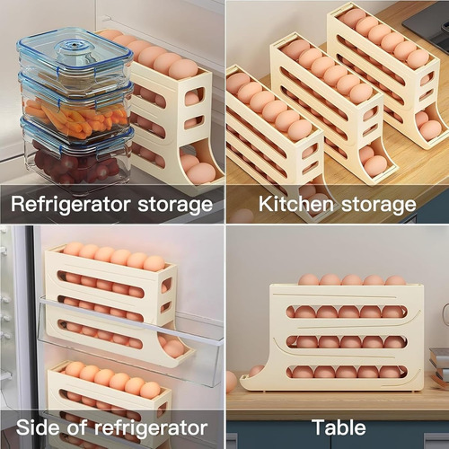 Soporte Para Huevos De 30 Huevos De 4 Niveles Blanco