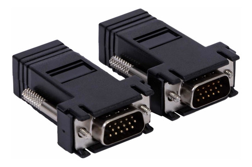 2 Adaptador Extensor Vga Video Via Cabo Rede Rj45 - 1 Par