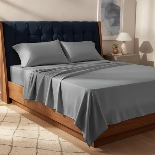 Jgo De Sabanas Sprign Air Essence King Size Gris Sp Diseño de la tela Liso