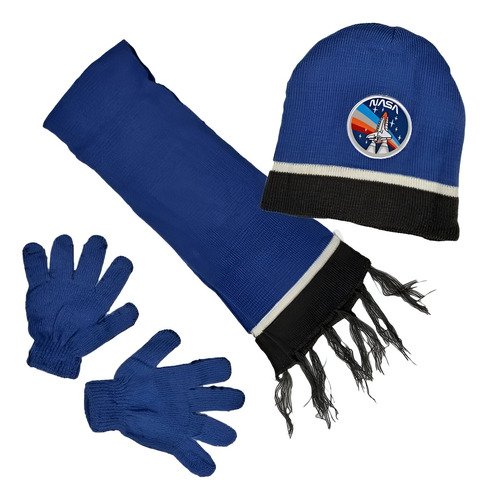 Gorro Guantes Bufanda Nasa Set Infantil Invierno 