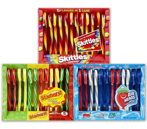 Starburst, Skittles Y Airheads Candy Cane Mixed Pack 3s