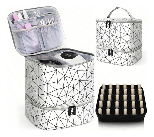 Organizador Portátil De Esmaltes De Uñas Con Doble Capa