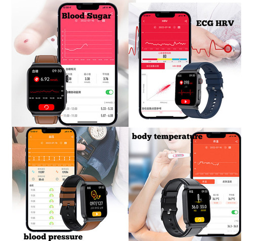 Reloj Smartwatch For Medir Glucosa Pulsera Android E500-