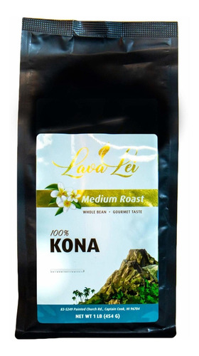 Lei De Lava: 100% Kona Café Entero Tostado Medio, Gourmet, D