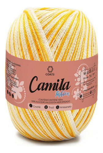 Linha Camila Fashion Matizada Crochê Tricô Varias Cores 500m Cor 05295 - Amarelo Claro/escuro