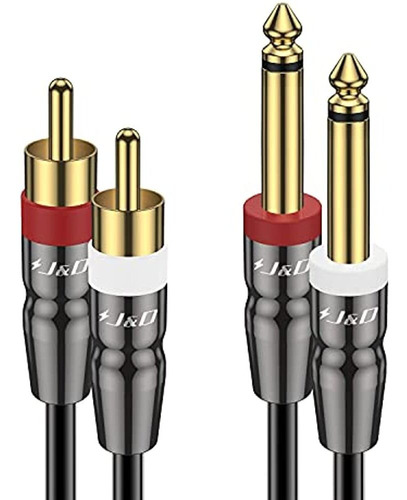 J&d Dual 1/4 Pulgada Ts A Dual Rca Cable, Heavy Duty 1/4 Mac