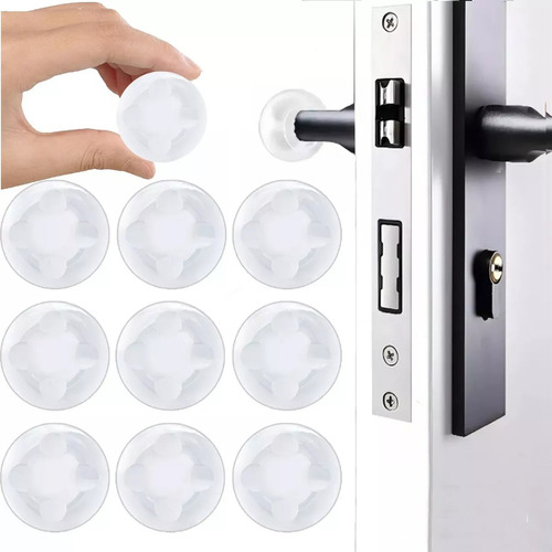 Tope De Pared Puerta Protector Fija Silicona Suave 9 Piezas