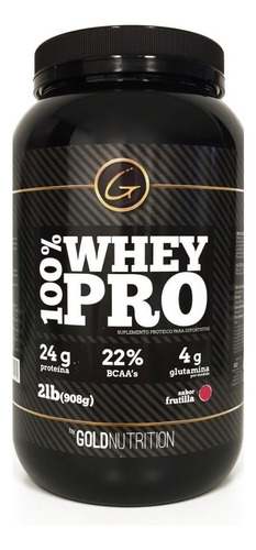 Suplemento en polvo Gold Nutrition  100% Whey Pro proteínas sabor frutilla en pote de 908g