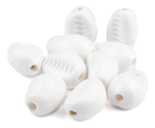 Kit C/ 10 Firmas De Búzios 22 Mm Branca Murano Guias