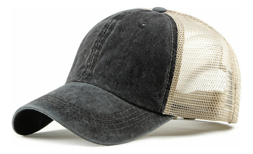 Gorra Béisbol Malla Transpirable Unisex - Ajustable, Gris