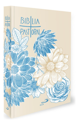 Bíblia Sagrada Nova Pastoral Capa Dura Colorida Flor Azul