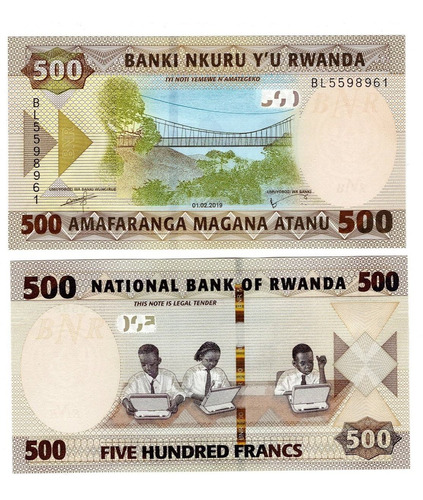 Ruanda - Billete 500 Francos 2019 - Unc