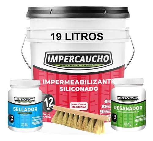 Paquete Impercaucho Sellador + Resanador + Cepillo