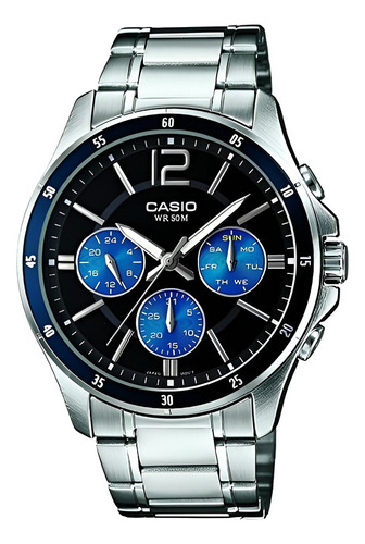 Reloj Casio Caballero Mtp-1374d-2a Metálico Circuit