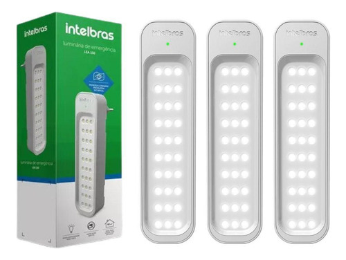 Kit 3 Luminárias De Emergência Intelbras Lea 150