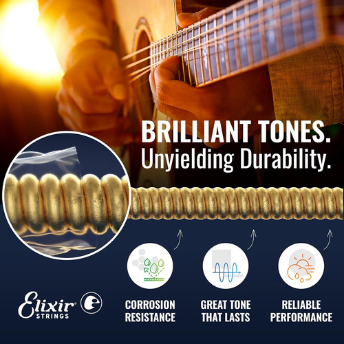 Cuerdas Elixir, Cuerdas Para Guitarra Acustica, 80/20 Bro...