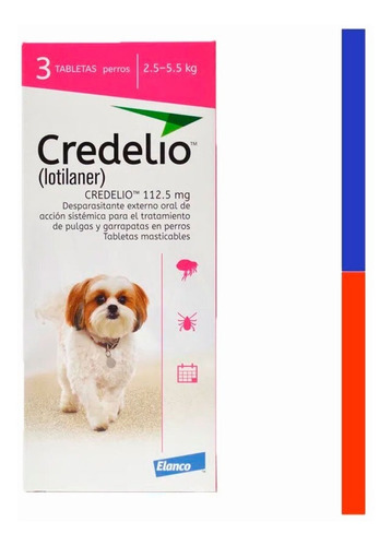 Antipulgas Credelio 2.5 A 5.5 Kg X3 Tabletas Antigarrapatas