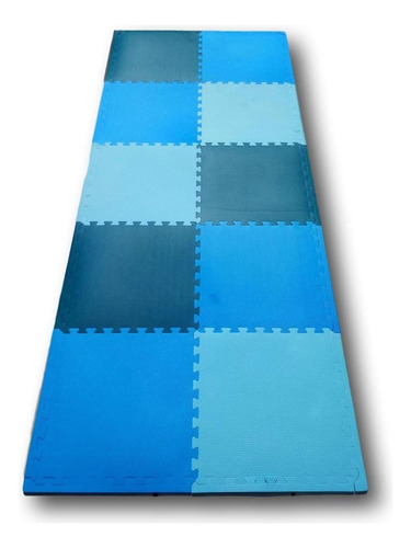 Kit 20 Peças Tapete Tatame Azul Infantil 50x50 10mm