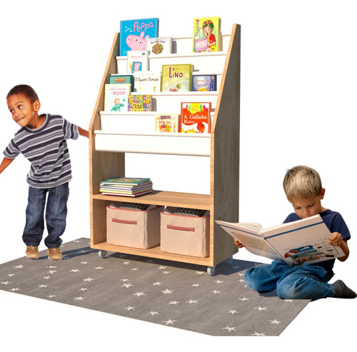 Biblioteca Infantil Montessori C/ Ruedas 120cm Alto X 70 
