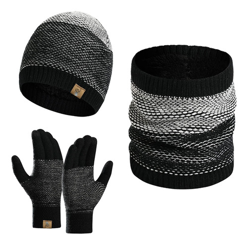 Gorro De Invierno Para Hombre Con Guantes De Pantalla Táctil