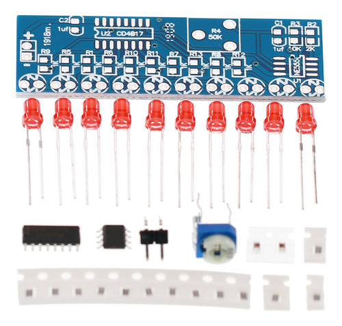 Ne555 Cd4017, Luz Led Intermitente, Kit De Bricolaje Para Pr