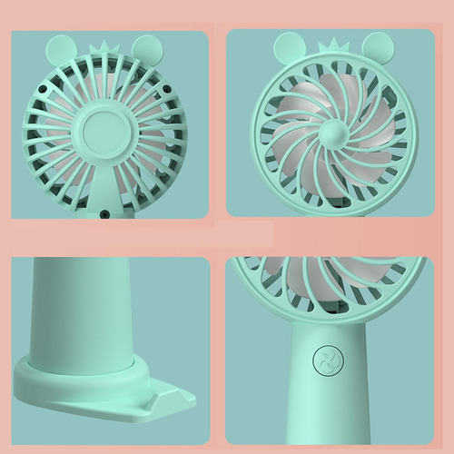 2 Ventilador Pessoal Pequeno Ventilador De Mão Com Base
