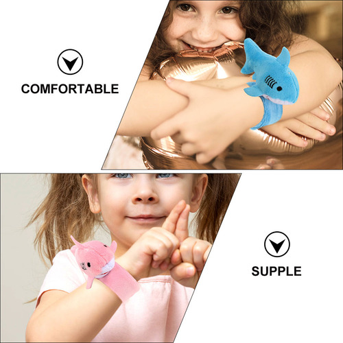 2 Pulseras De Peluche Con Forma De Tiburón Para Bofetadas, J