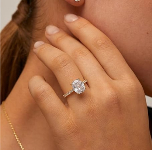 Anillo De Compromiso Oro 14 Quilates Zirconia Cúbica