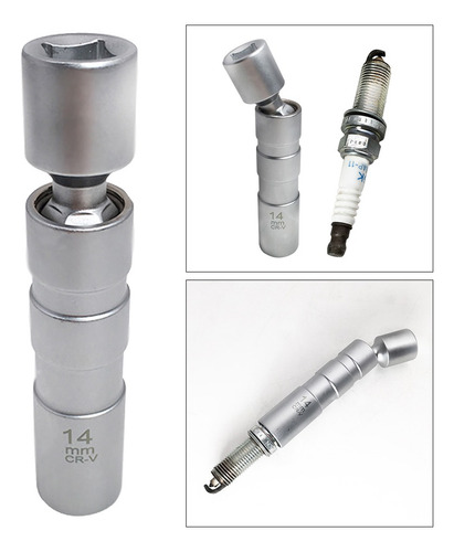 14mm 3/8-inch Swivel 12pt Spark Plug Wobble Socket Se Adapta