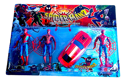 Spiderman Hombre Araña Blister Set Superhéroe Muñeco  Auto
